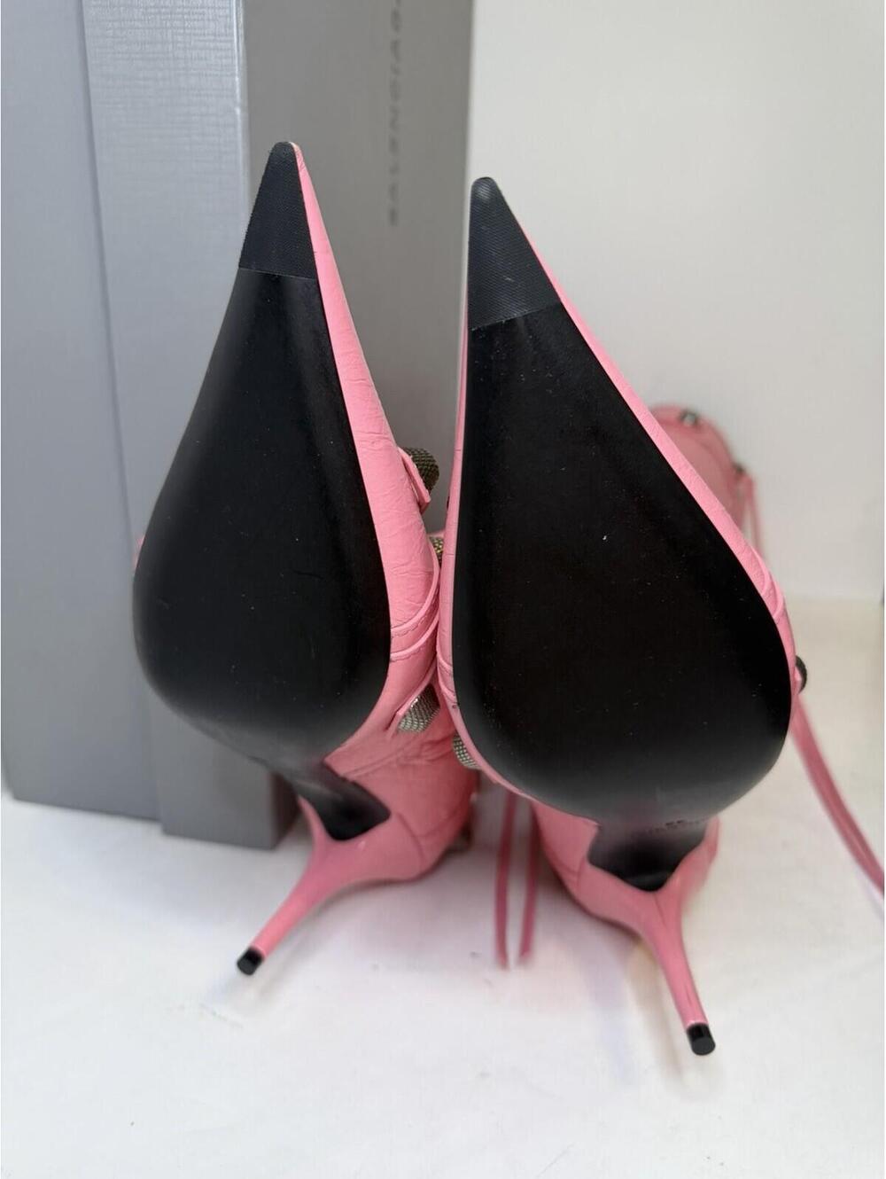 Balenciaga Cagole H90 Knee Boots Sweet Pink EU37 US7 Stiletto NIB - Picture 4 of 6